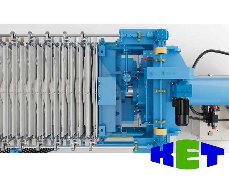 فلتر برس بقماش متحرك لنزع المياه من الحمأة بشكل آلي كامل